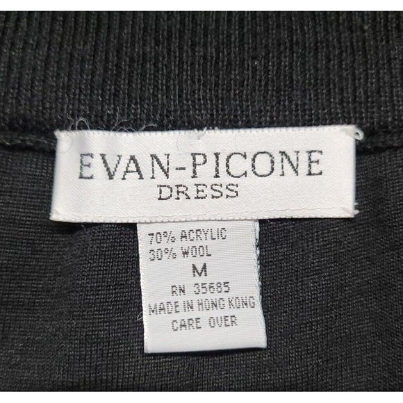 Evan Picone Dress Women's Wool Acrylic Blend Knit Pencil Skirt Size Medium Black - Picture 11 of 12